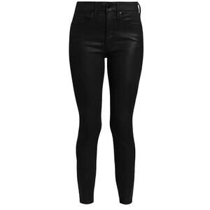 NWT Eileen Fisher Skinny Jeans Organic Cotton Waxed Denim Black Womens Size 16